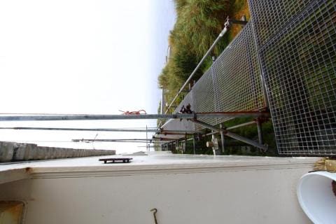 Catwalks surround the exterior of Gough base