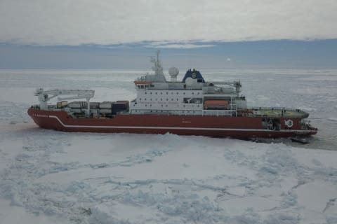 S.A. Agulhas II Breaking Ice