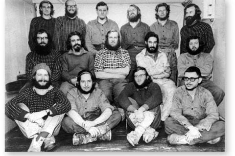 SANAE 7 (1966): Back (L-R) Van van den Heever, Eddie de Ridder, Fanie Venter, Sytze Verbeek, Harold Poole, Horst Bastin; Middle: Durandt Barnard, Johan Schonees, Sean Kavanagh, Henry Fulton, Christo Wolfaardt; Front: Dave Homann, Willie van Staden, Jan Smith, Huub Czanik.