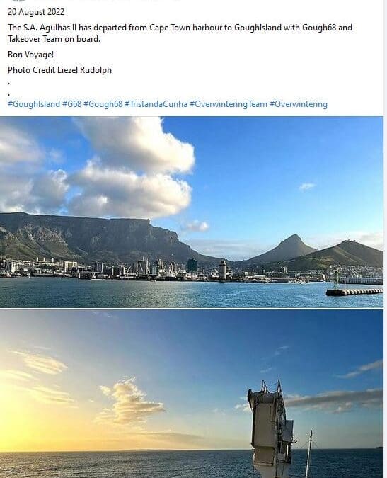 Voyage 054 – S.A. Agulhas II to Gough Island/Tristan da Cunha
